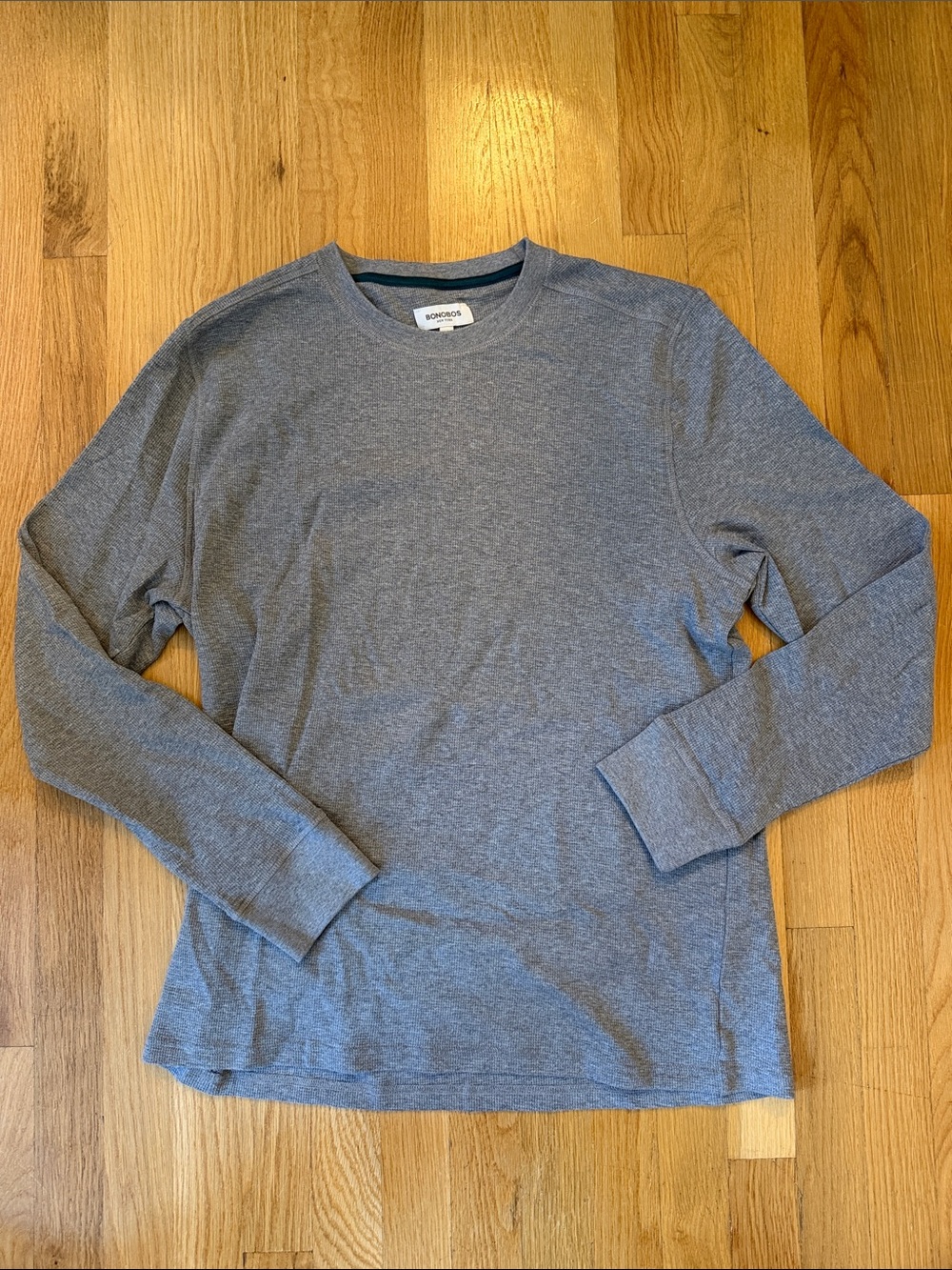 Bonobos Grey Long-Sleeve Crewneck Long Sleeve Shirt